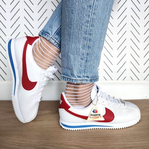 Nike Other - 🤩Nike Cortez Basic SL GS Sz 5.5Y Big Kids Shoes Retro White Blue Red 904764-103